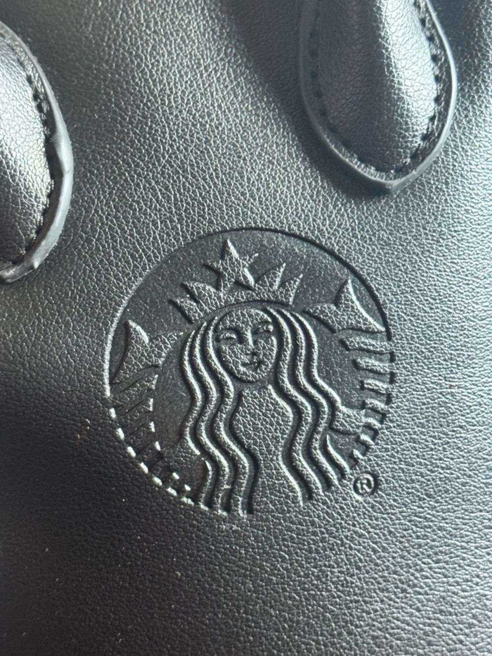 Starbucks Black Mini Tote with Red Lining and Gold Chain strap * - Picture 4 of 9